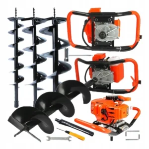 Świder spalinowy do gleby z wiertłami fi 10 15 20 cm – wynajem K.B. Rental